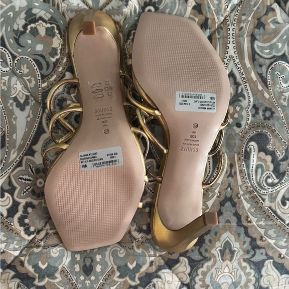 JULIANNA WEEKEND METALLIC LEATHER SANDAL - size 10, NWT - Picture 4 of 9